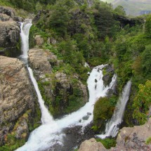 Waterfalls of the river Rio Laja, close to Guarderia Chacay